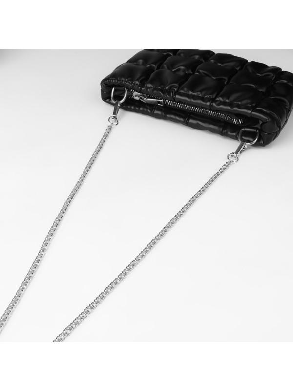 Цепочка для сумки, с карабинами, железная, 6 × 8 мм, 120 см, цвет серебряный