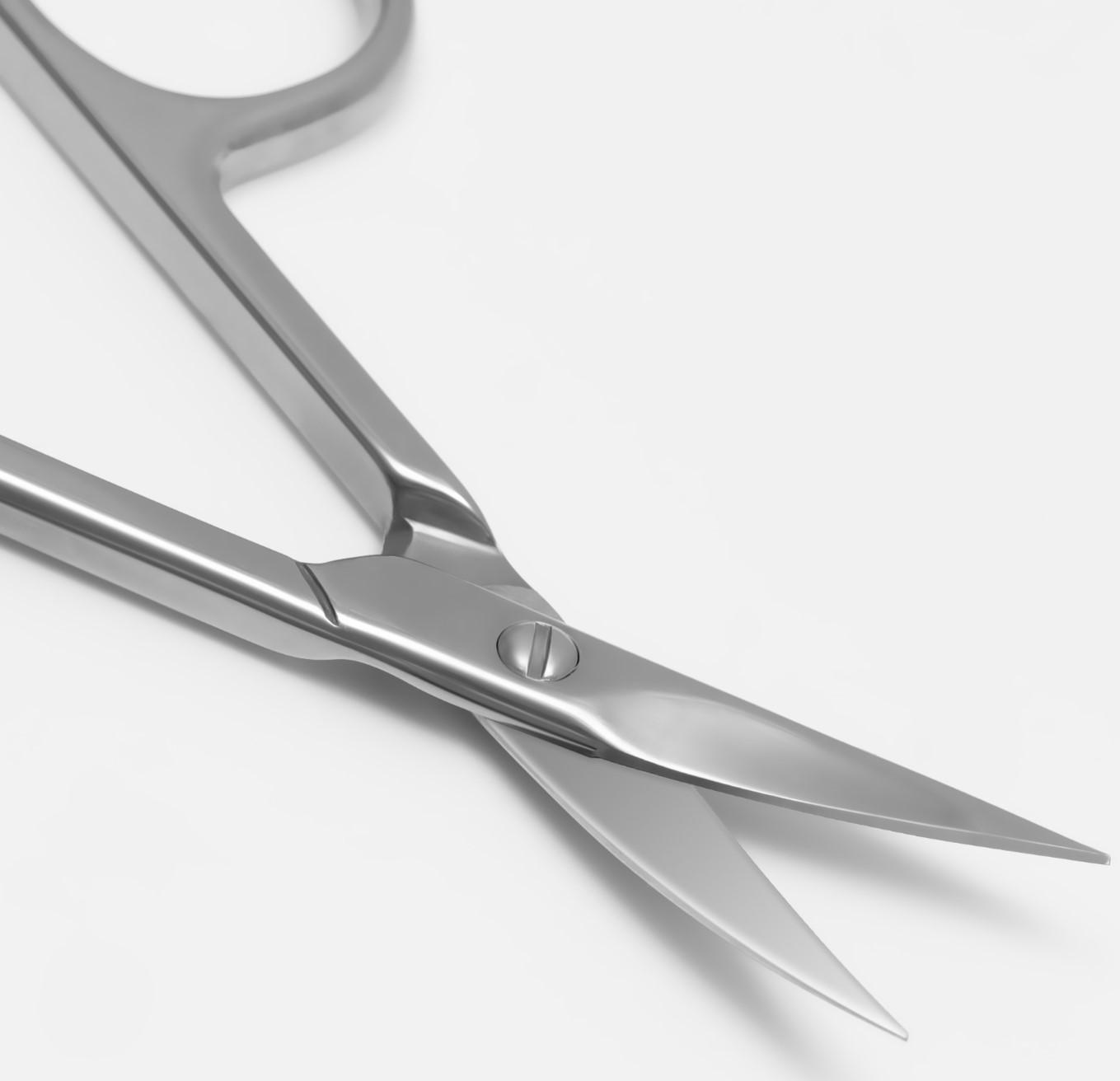 Ножницы маникюрные «Premium», загнутые, широкие, 9,3 см, на блистере, цвет серебристый