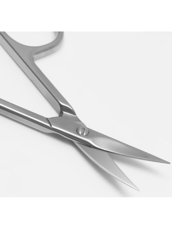 Ножницы маникюрные «Premium», загнутые, широкие, 9,3 см, на блистере, цвет серебристый