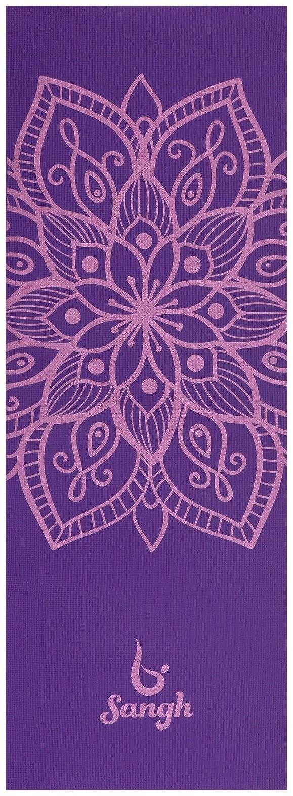 Коврик для йоги «Мандала» 173 х 61 х 0,4 см, цвет фиолетовый