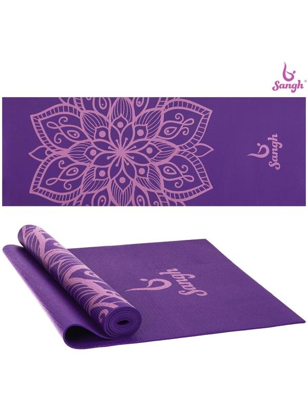 Коврик для йоги «Мандала» 173 х 61 х 0,4 см, цвет фиолетовый