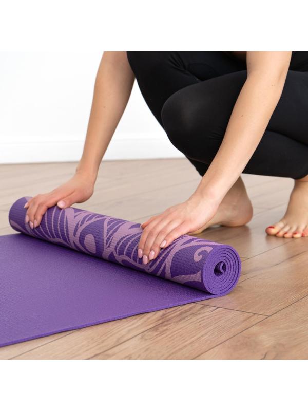 Коврик для йоги «Мандала» 173 х 61 х 0,4 см, цвет фиолетовый