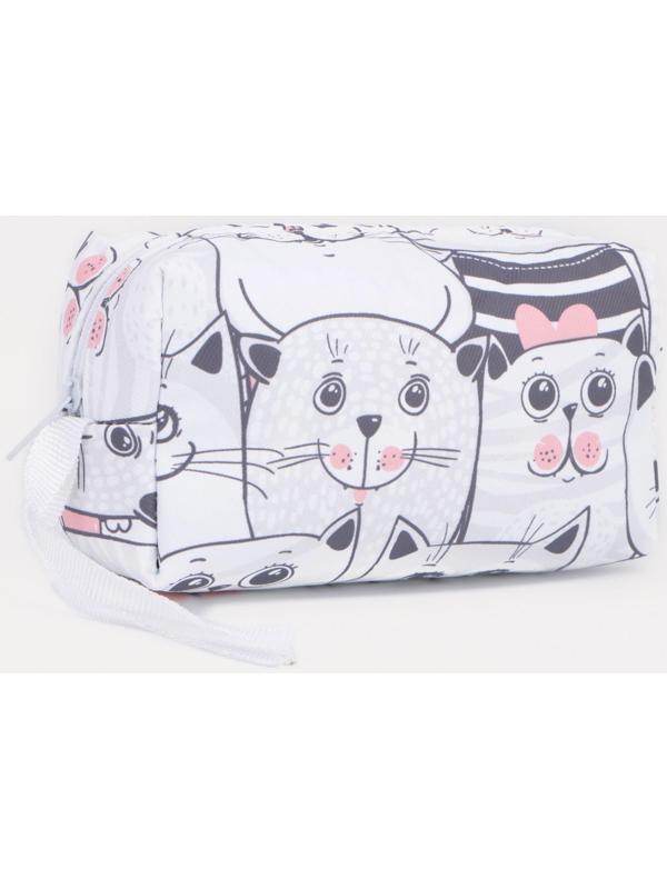 Косметичка на молнии, цвет белый