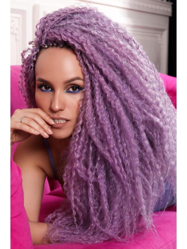 САМБА Афролоконы, 60 см, 270 гр, цвет пепельный/белый HKB454/60 (Бразилька)