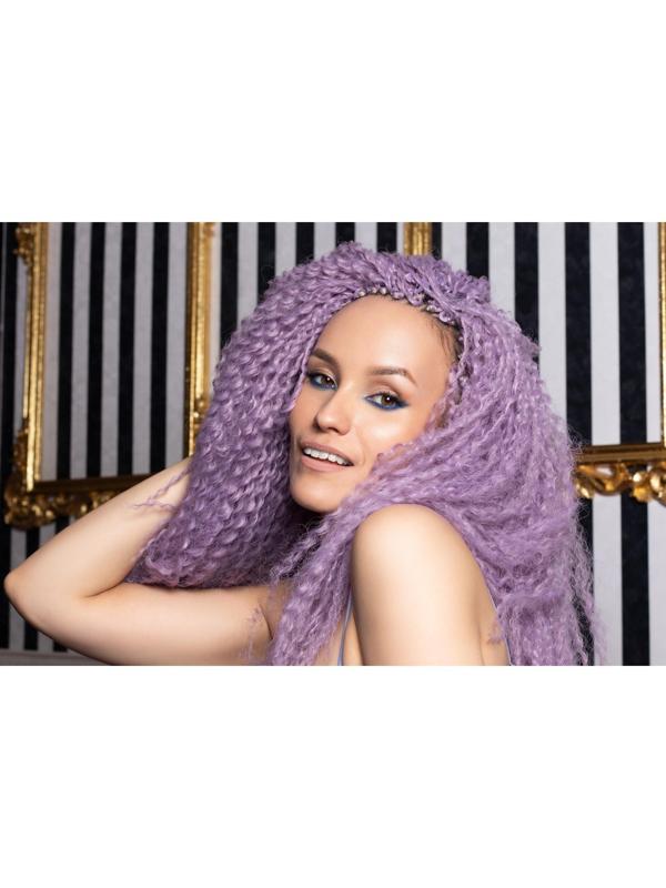 САМБА Афролоконы, 60 см, 270 гр, цвет фиолетовый HKBТ2403 (Бразилька)