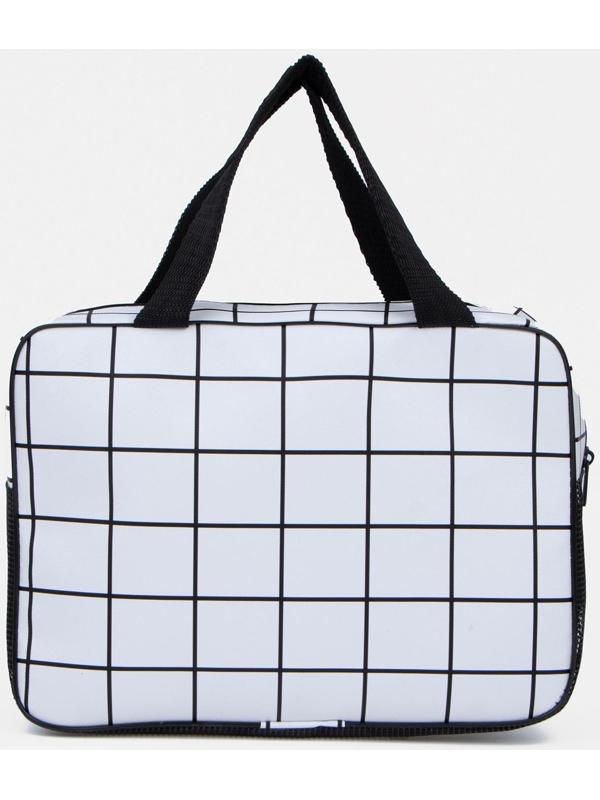 Косметичка на молнии, цвет белый/чёрный