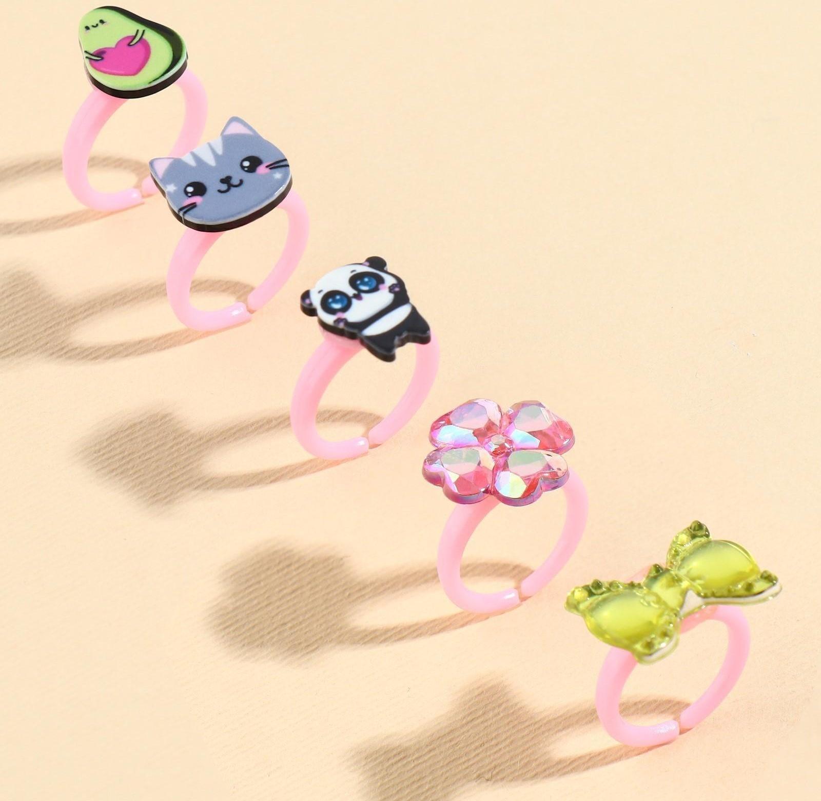 Детские кольца в наборе «Улыбайся», 5 шт, безразмерные