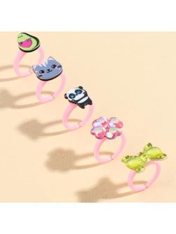 Детские кольца в наборе «Улыбайся», 5 шт, безразмерные