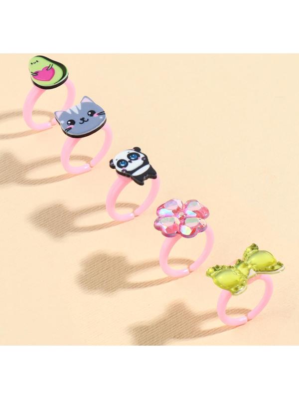 Детские кольца в наборе «Улыбайся», 5 шт, безразмерные