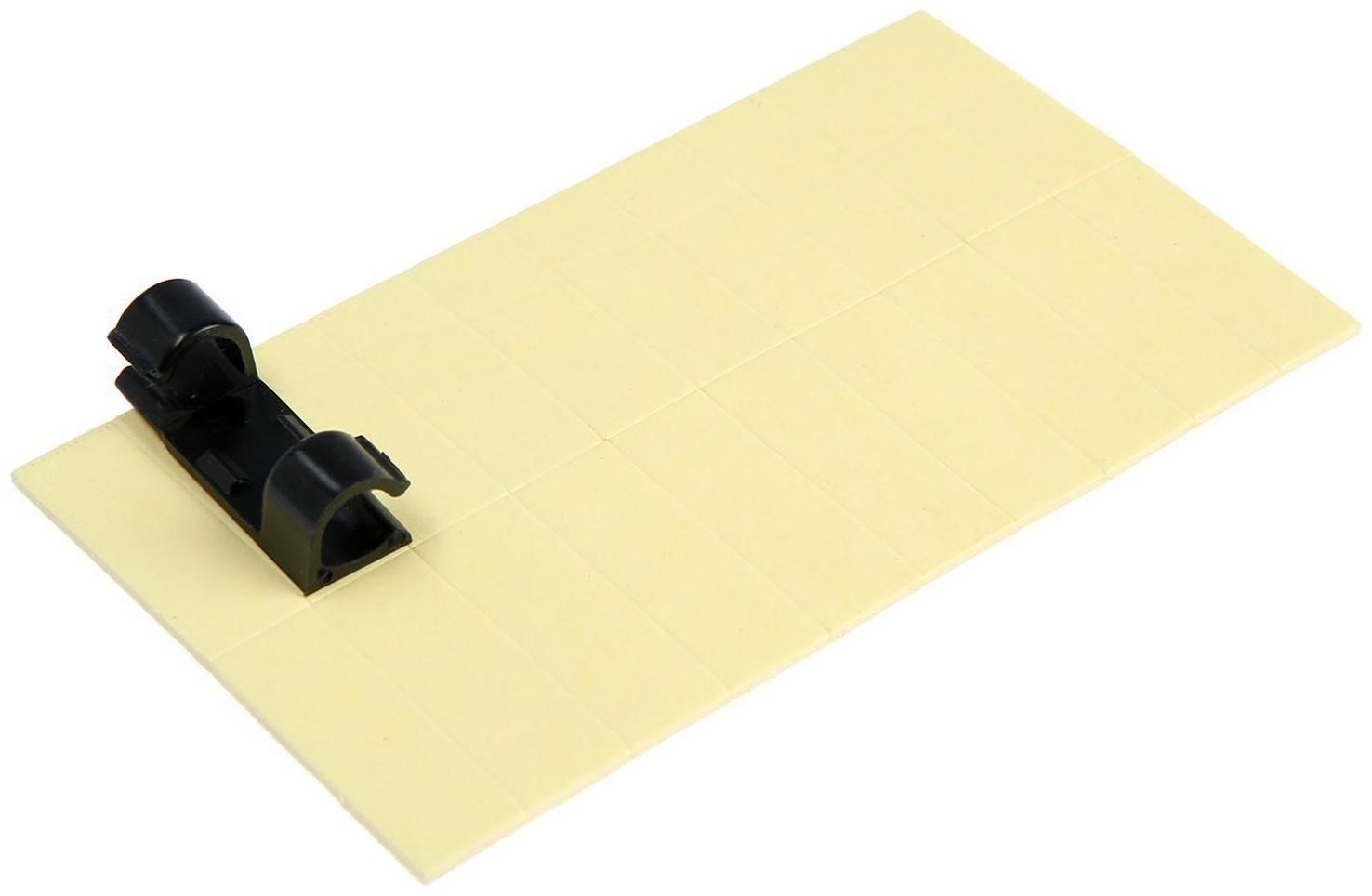 Держатель самоклеящийся для проводов и гирлянд ТУНДРА, 20 шт, цвет черный