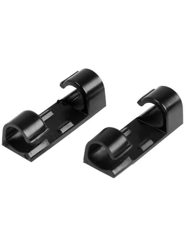 Держатель самоклеящийся для проводов и гирлянд ТУНДРА, 20 шт, цвет черный