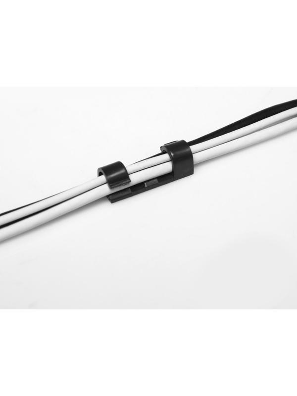 Держатель самоклеящийся для проводов и гирлянд ТУНДРА, 20 шт, цвет черный