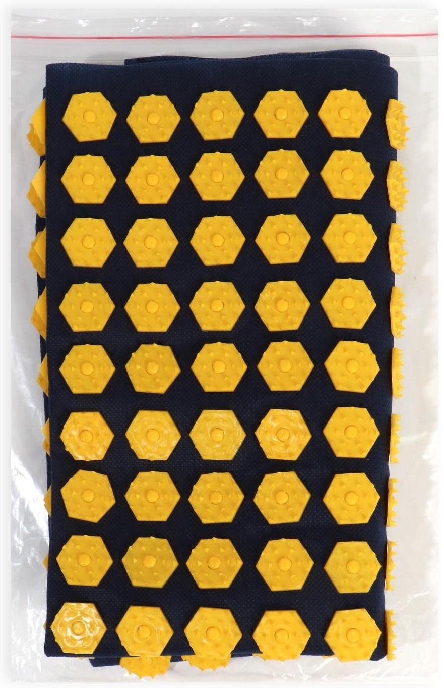 Ипликатор-коврик, спанбонд, 360 модулей, 56 × 62 см, цвет тёмно-синий/жёлтый