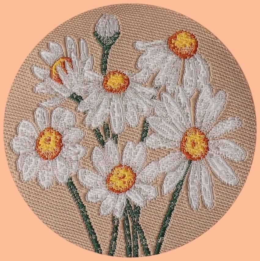 Термоаппликация «Ромашки», d = 4,7 см, цвет белый