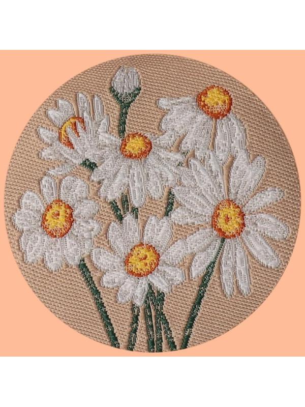 Термоаппликация «Ромашки», d = 4,7 см, цвет белый