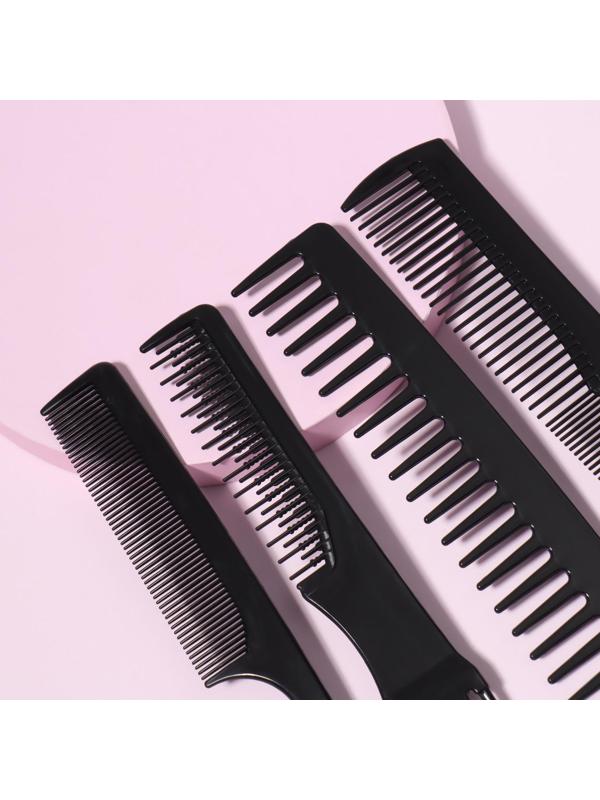 Набор расчёсок, 8 предметов, цвет чёрный
