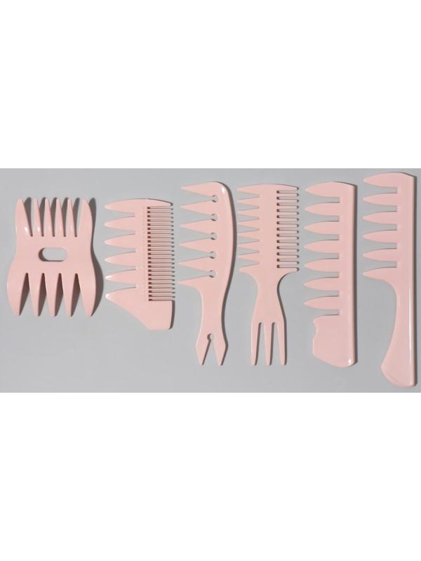 Набор расчёсок, 6 предметов, цвет МИКС