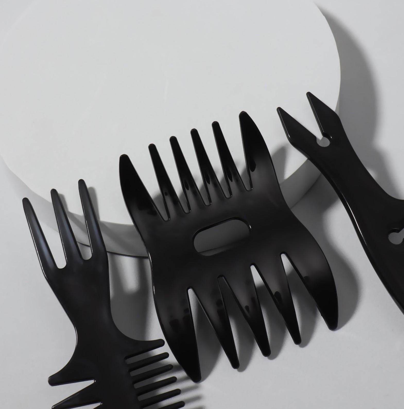 Набор расчёсок, 6 предметов, цвет чёрный