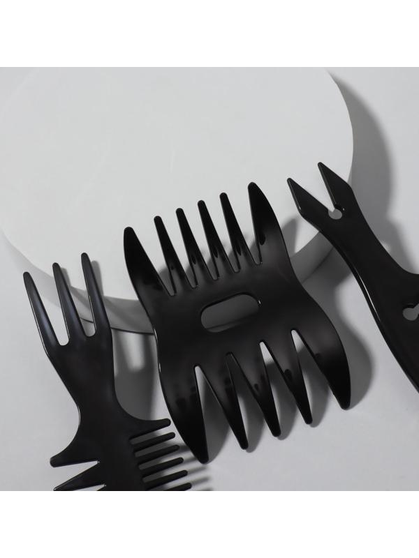 Набор расчёсок, 6 предметов, цвет чёрный