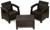 Набор садовой мебели: два кресла и стол, мокко