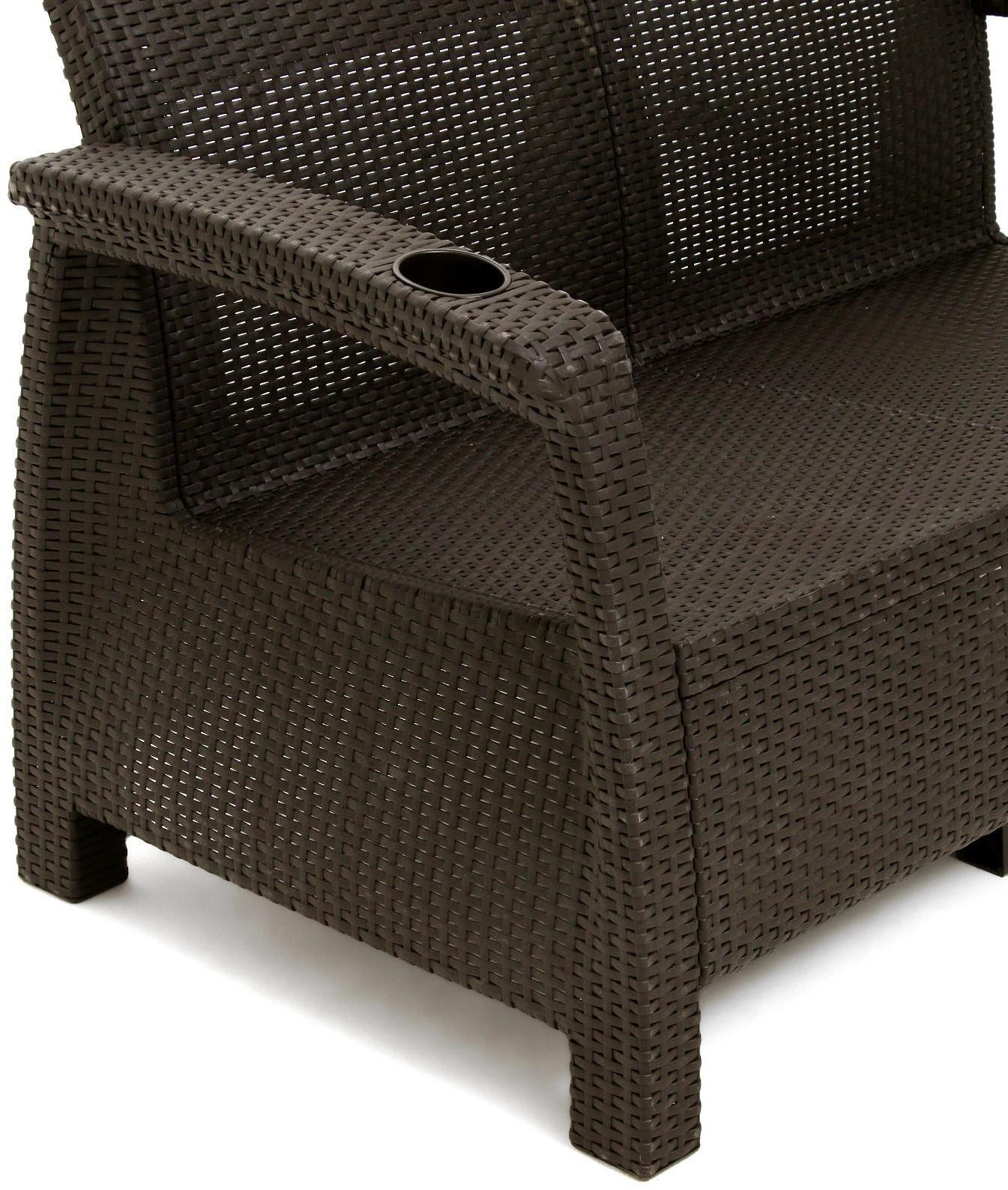 Набор садовой мебели: диван двухместный, два кресла, стол, мокко