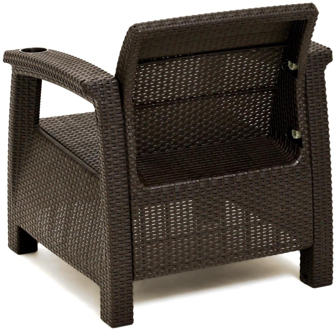 Набор садовой мебели: диван двухместный, два кресла, стол, мокко