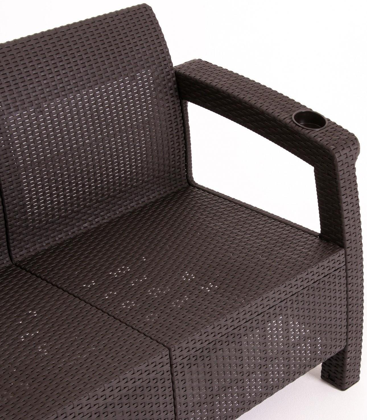 Набор садовой мебели: диван двухместный, два кресла, стол, мокко