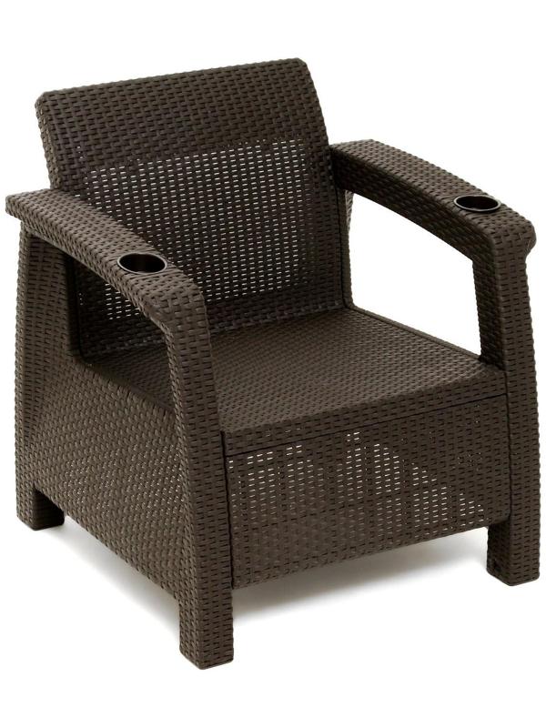 Набор садовой мебели: диван двухместный, два кресла, стол, мокко