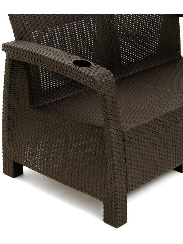 Набор садовой мебели: диван двухместный, два кресла, стол, мокко