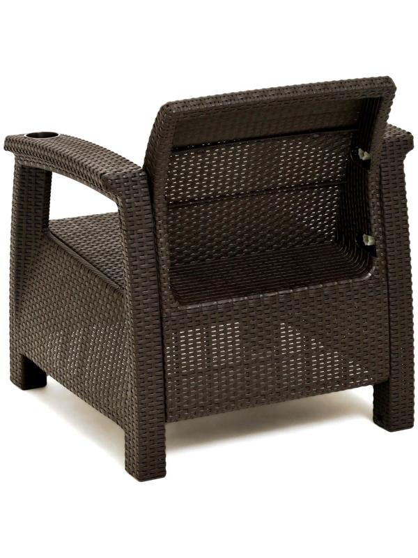 Набор садовой мебели: диван двухместный, два кресла, стол, мокко