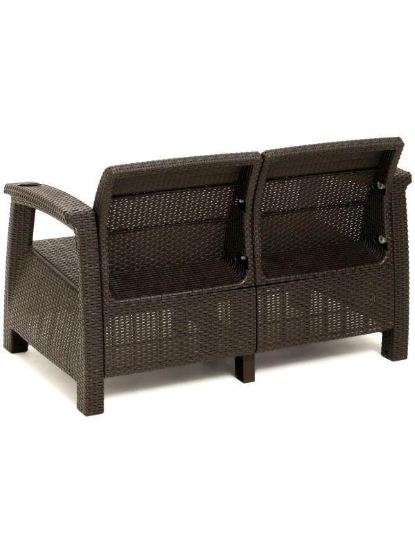 Набор садовой мебели: диван двухместный, два кресла, стол, мокко