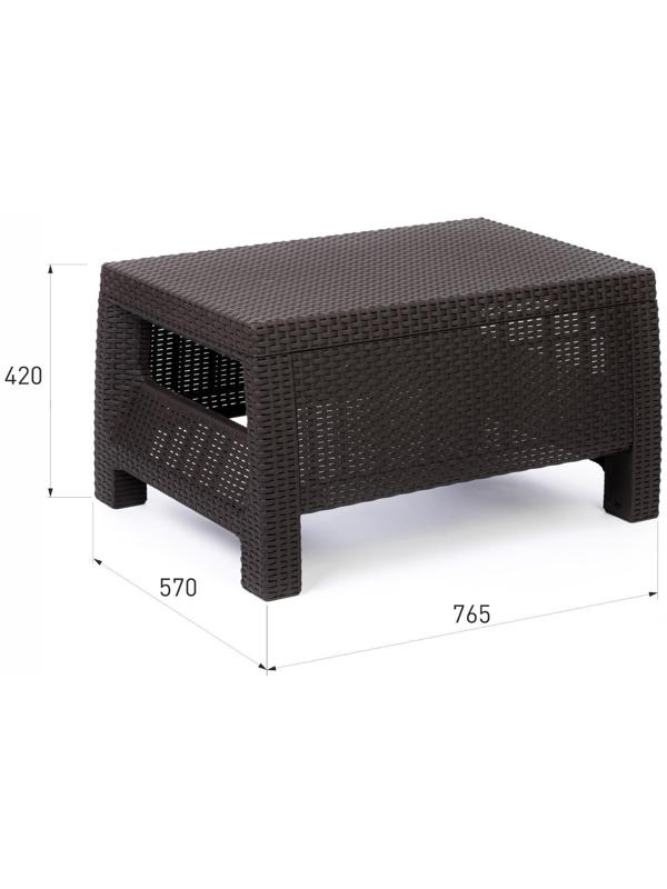 Набор садовой мебели: диван двухместный, два кресла, стол, мокко