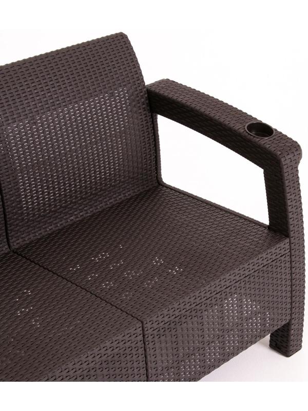 Набор садовой мебели: диван двухместный, два кресла, стол, мокко