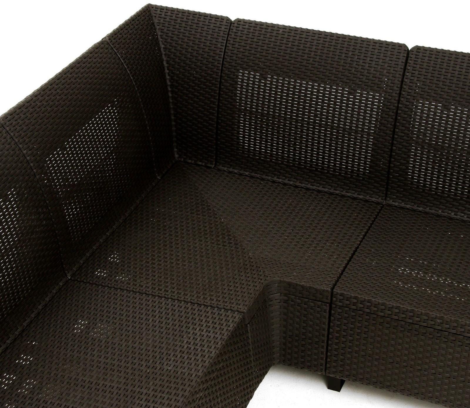 Набор садовой мебели: диван угловой и стол, мокко