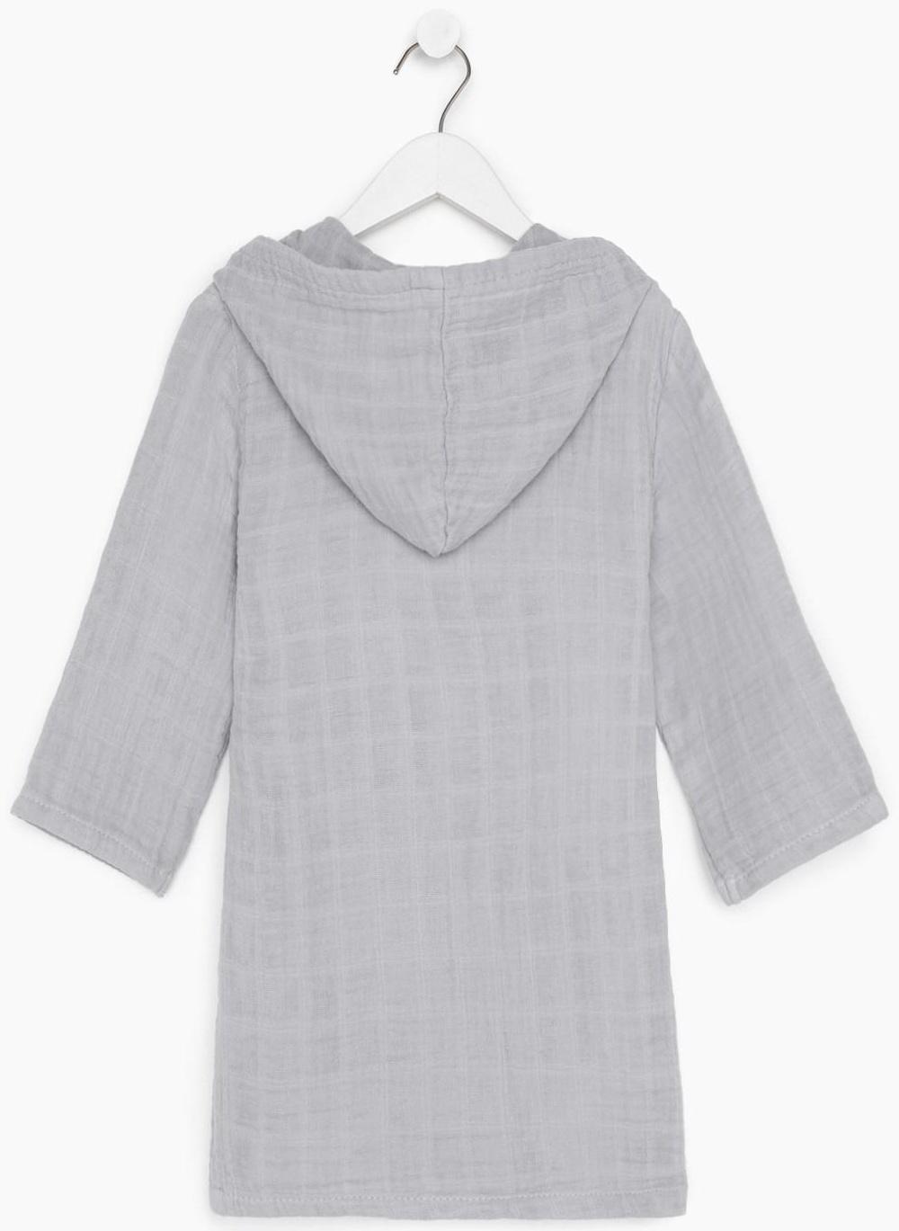 Халат детский муслиновый LoveLife (4 года, рост 104-110 см), цвет серый, 100% хлопок, 235 гр/м2