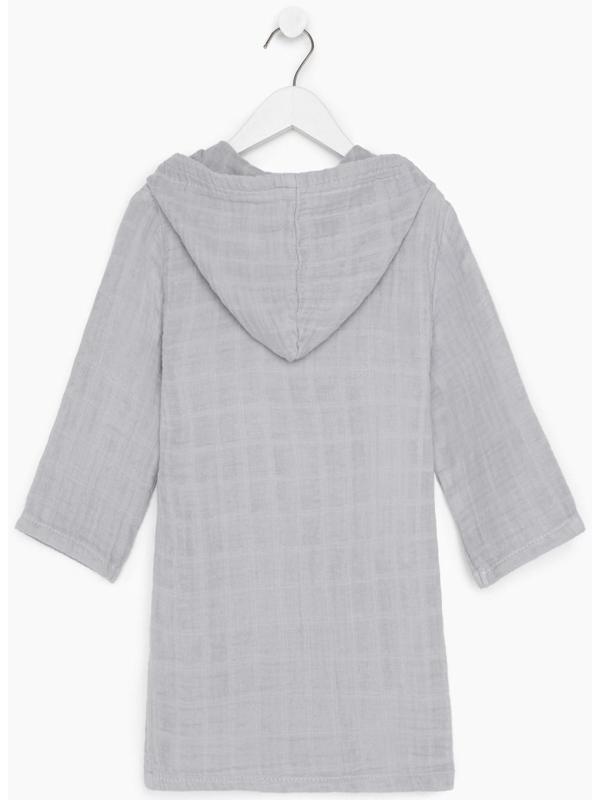 Халат детский муслиновый LoveLife (4 года, рост 104-110 см), цвет серый, 100% хлопок, 235 гр/м2