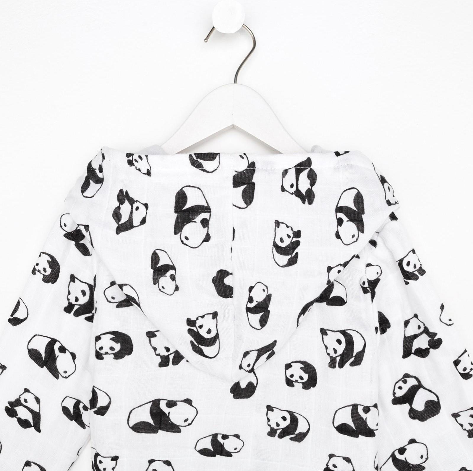 Халат детский муслиновый LoveLife «Панды» (3 года, рост 98-104 см) 100% хлопок, 235 гр/м2