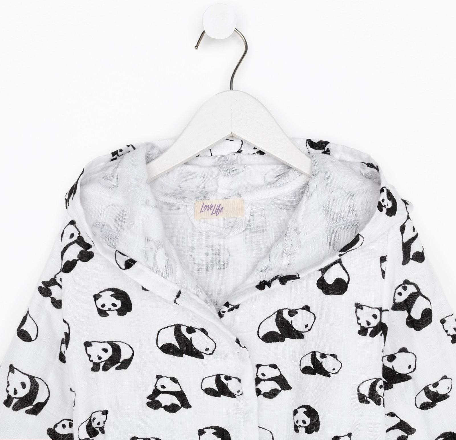 Халат детский муслиновый LoveLife «Панды» (3 года, рост 98-104 см) 100% хлопок, 235 гр/м2