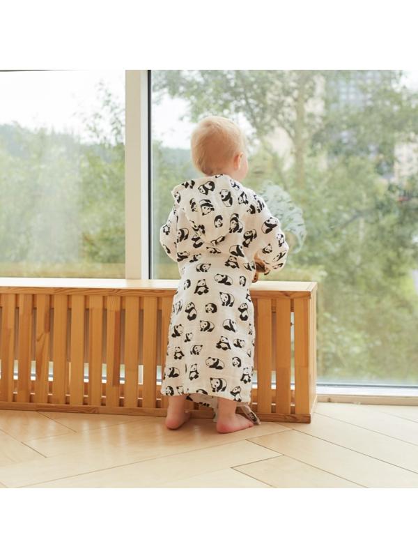 Халат детский муслиновый LoveLife «Панды» (3 года, рост 98-104 см) 100% хлопок, 235 гр/м2