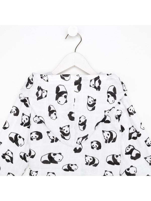 Халат детский муслиновый LoveLife «Панды» (3 года, рост 98-104 см) 100% хлопок, 235 гр/м2