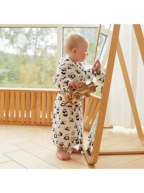 Халат детский муслиновый LoveLife «Панды» (3 года, рост 98-104 см) 100% хлопок, 235 гр/м2