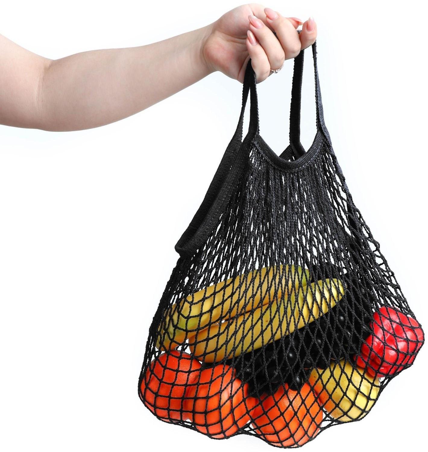 Авоська 34 х 34 см, ручка 12 см, клетка 1.5 см, черная