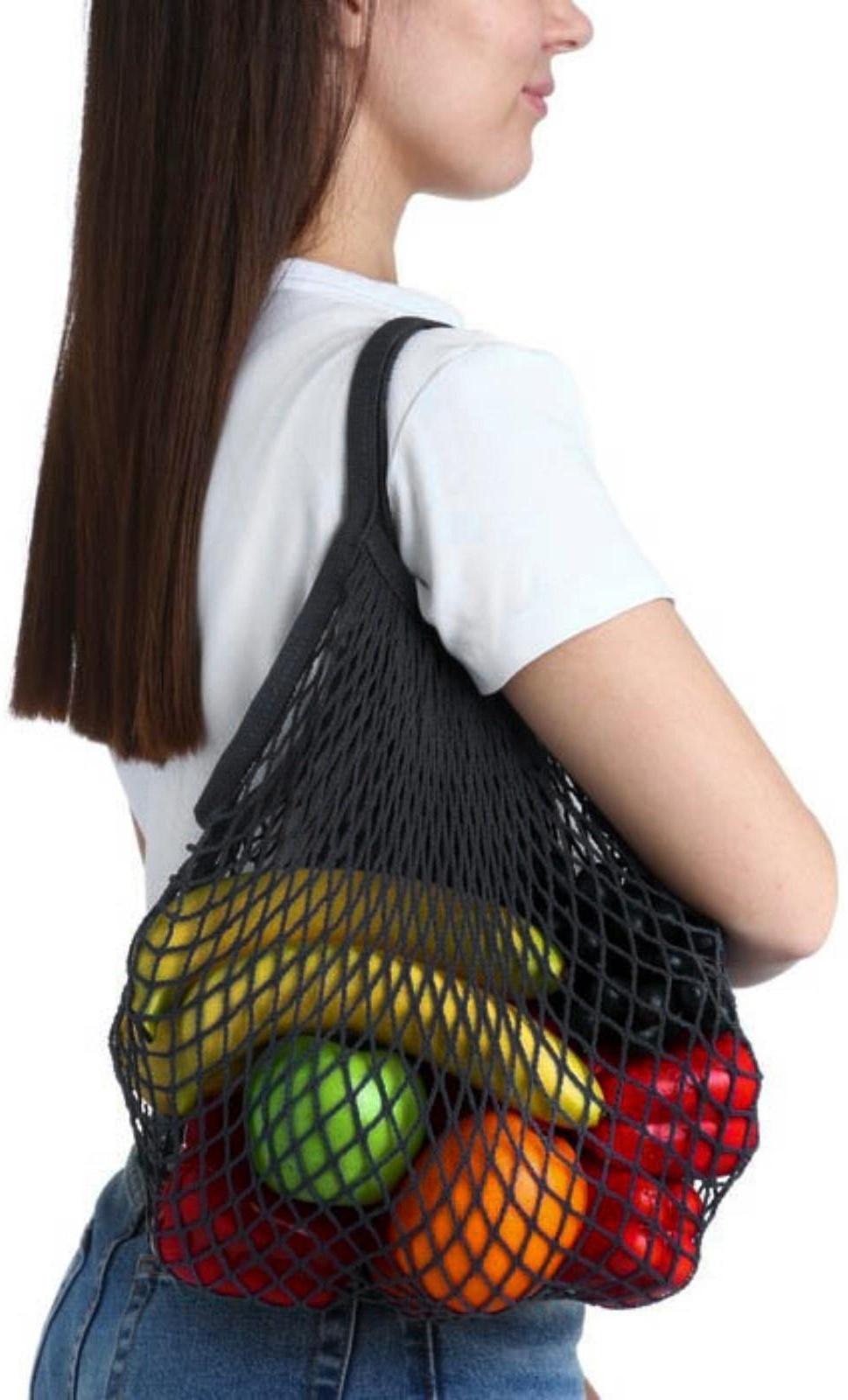 Авоська 34 х 34 см, ручка 12 см, клетка 1.5 см, черная