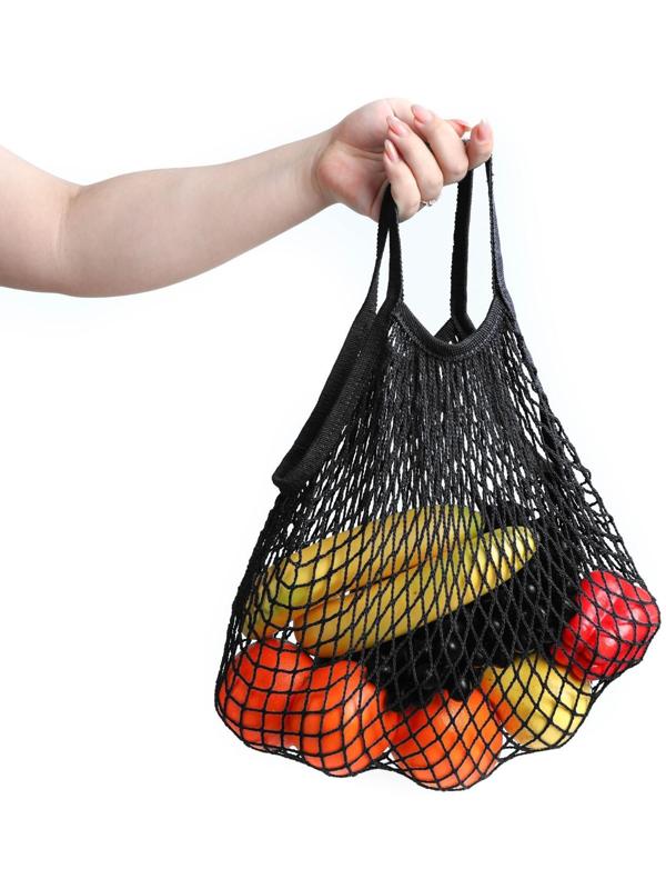 Авоська 34 х 34 см, ручка 12 см, клетка 1.5 см, черная