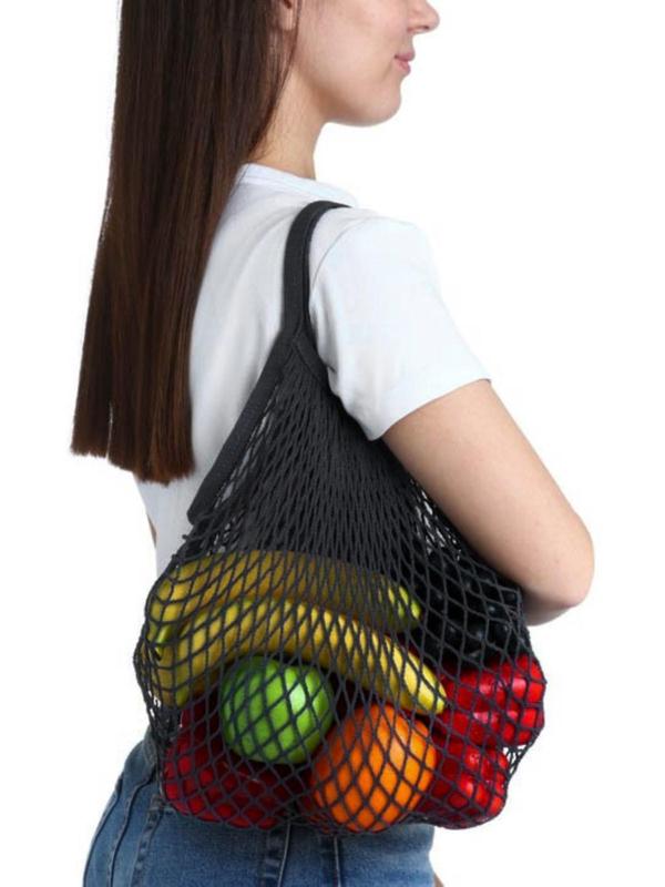 Авоська 34 х 34 см, ручка 12 см, клетка 1.5 см, черная