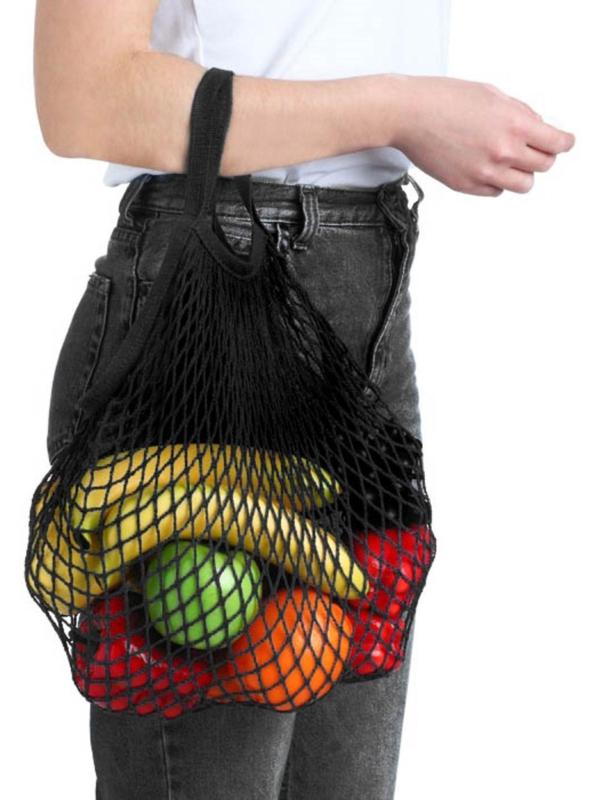 Авоська 34 х 34 см, ручка 12 см, клетка 1.5 см, черная