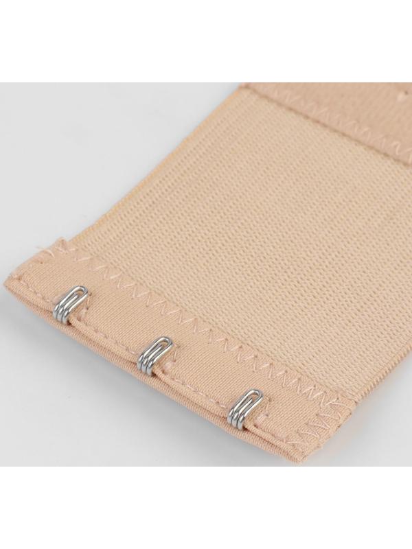 Застёжка-удлинитель для бюстгальтера, 3 ряда 3 крючка, 5 × 10,5 см, 3 шт, цвет бежевый