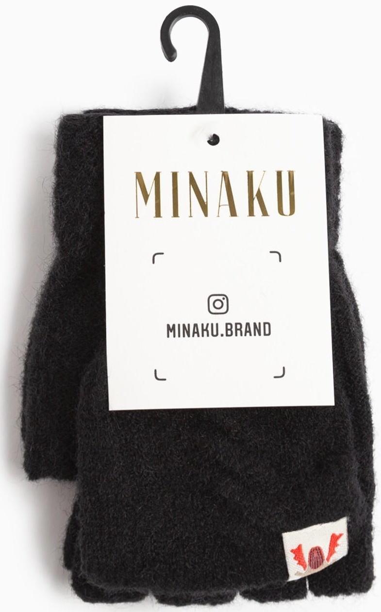 Митенки женские MINAKU однослойные, р-р 23 см, цв.чёрный