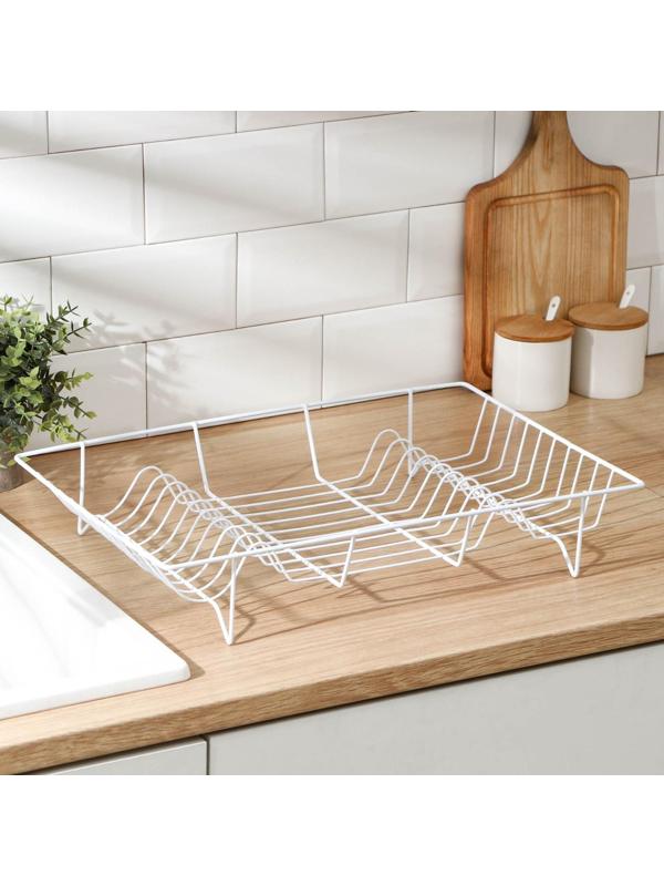 Сушилка для посуды Доляна, 47,5×32×9 см, цвет белый