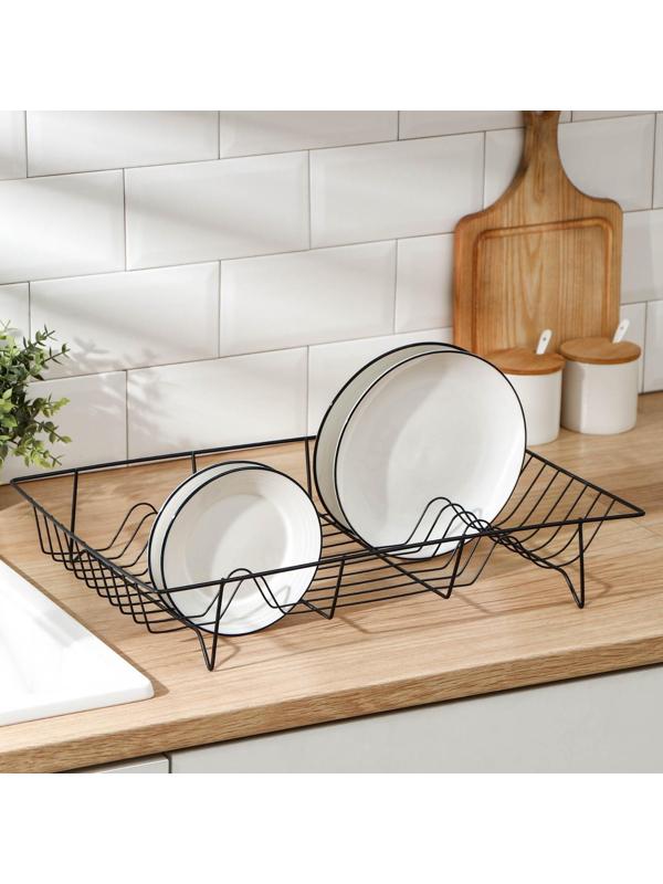 Сушилка для посуды Доляна, 47,5×32×9 см, цвет чёрный